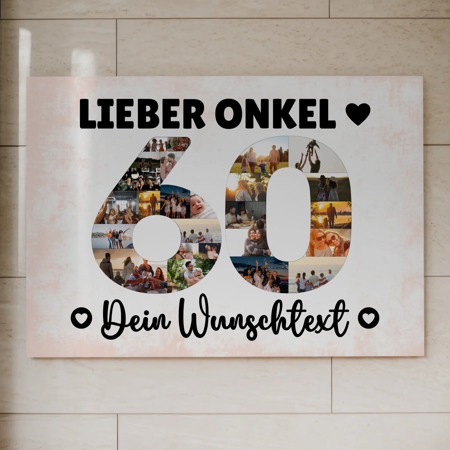 Fotoboard Poster magnetisch mit Wunschtext 60 Geburtstag Onkel