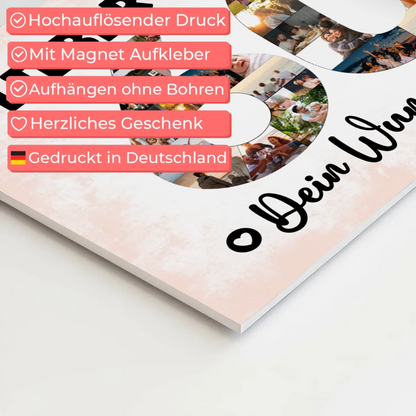 Fotoboard Poster magnetisch mit Wunschtext 60 Geburtstag Onkel