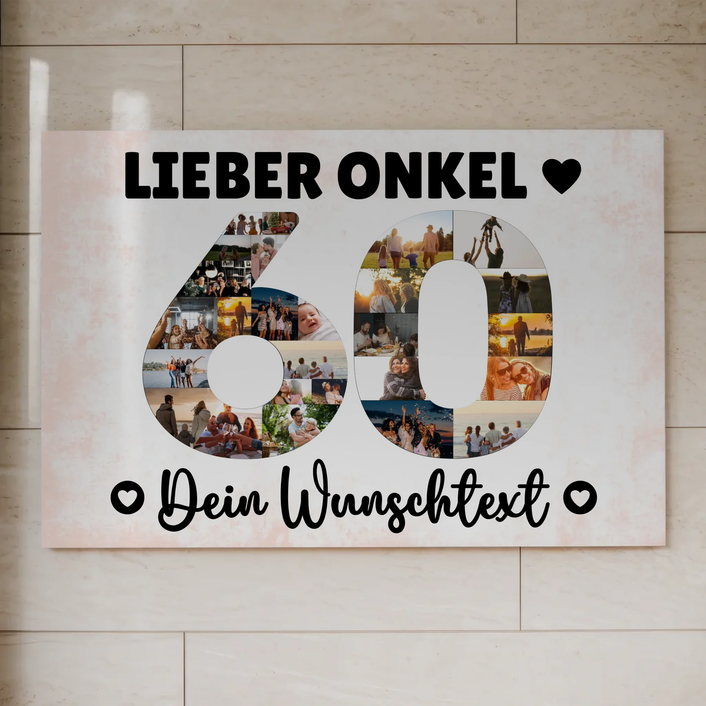Fotoboard Poster magnetisch mit Wunschtext 60 Geburtstag Onkel