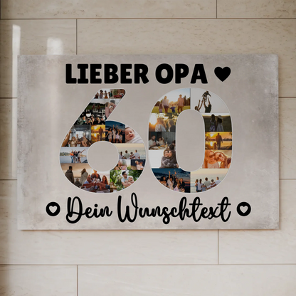 Magnet Poster mit Wunschtext 60 Geburtstag Opa Geschenk