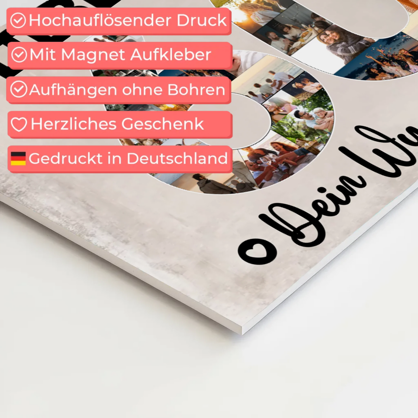 Magnet Poster mit Wunschtext 60 Geburtstag Opa Geschenk