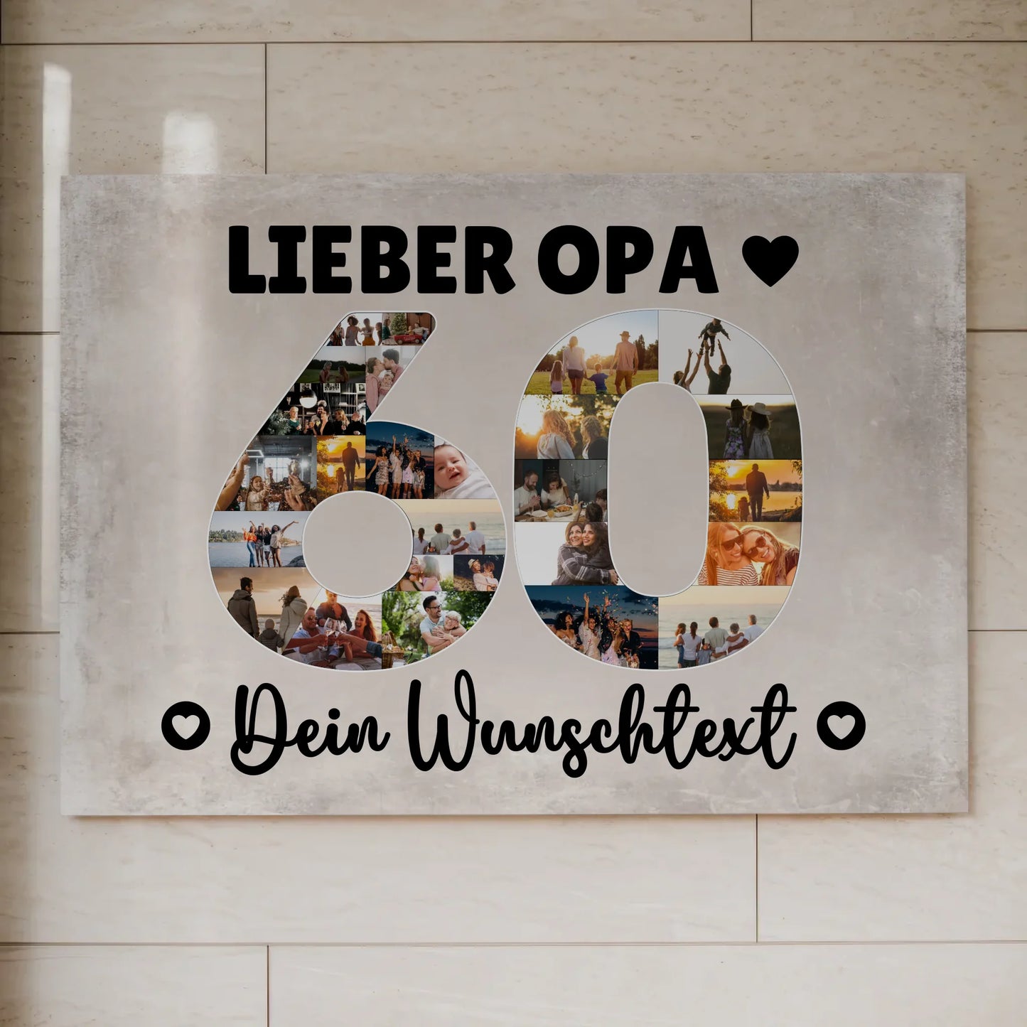 Magnet Poster mit Wunschtext 60 Geburtstag Opa Geschenk