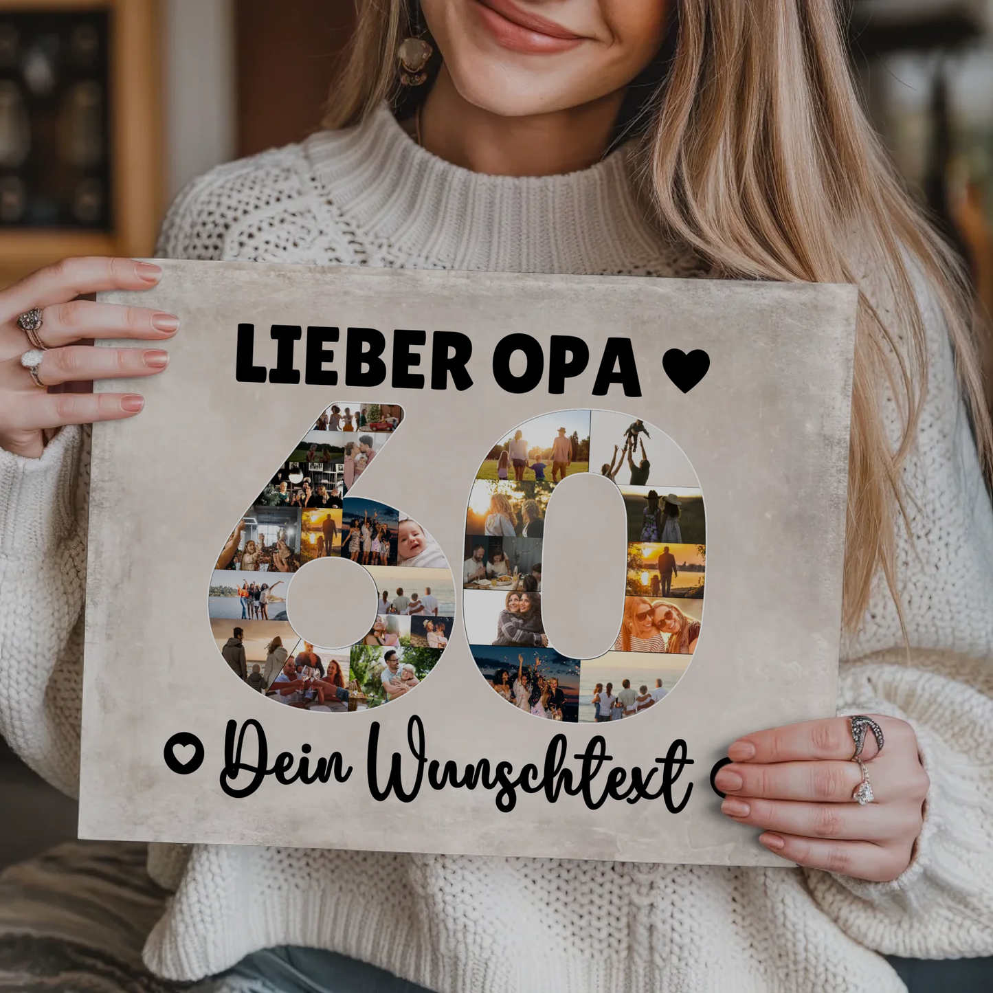 Magnet Poster mit Wunschtext 60 Geburtstag Opa Geschenk