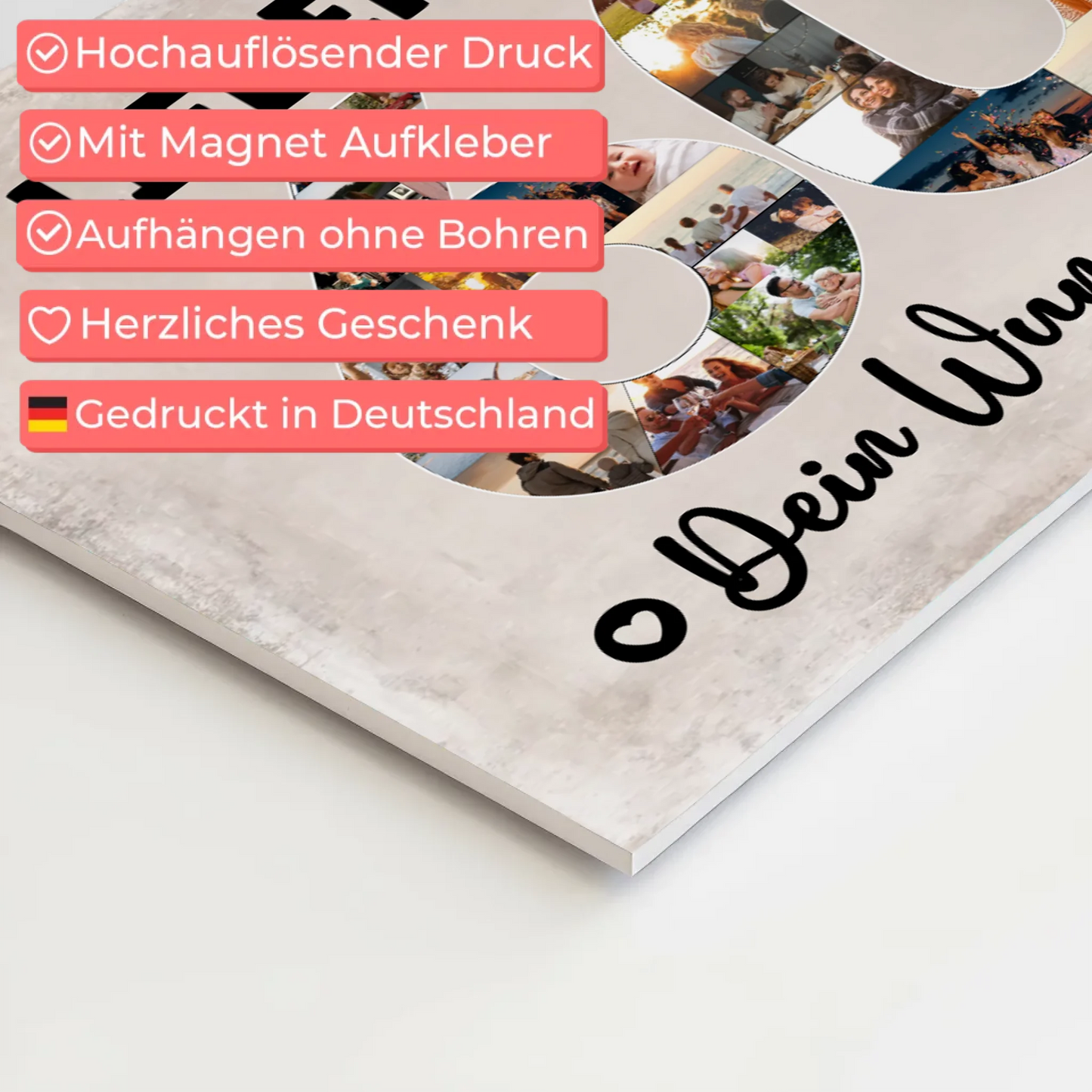 Magnet Poster mit Wunschtext 60 Geburtstag Opa Geschenk