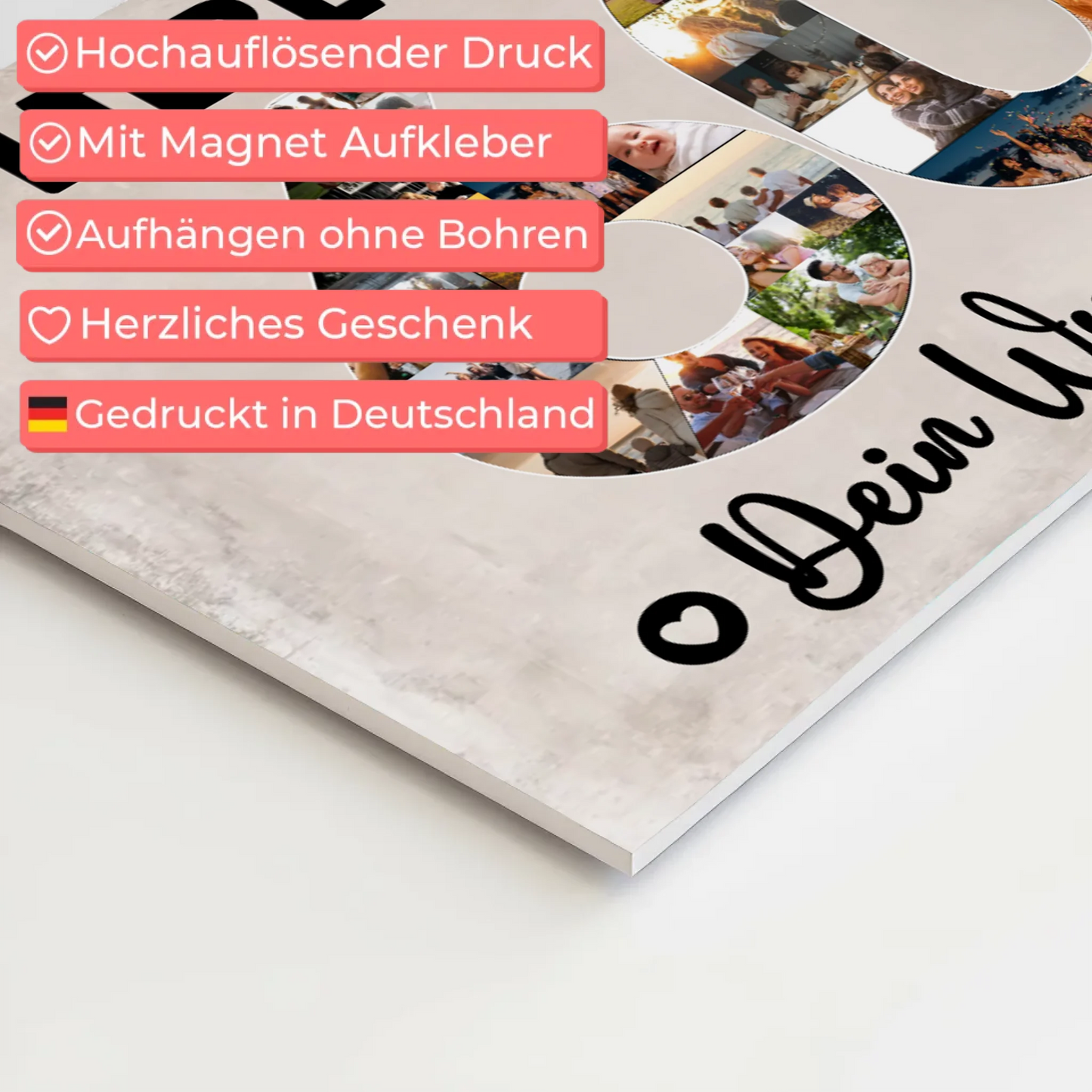 Magnet Poster mit Wunschtext 60 Geburtstag Opa Geschenk