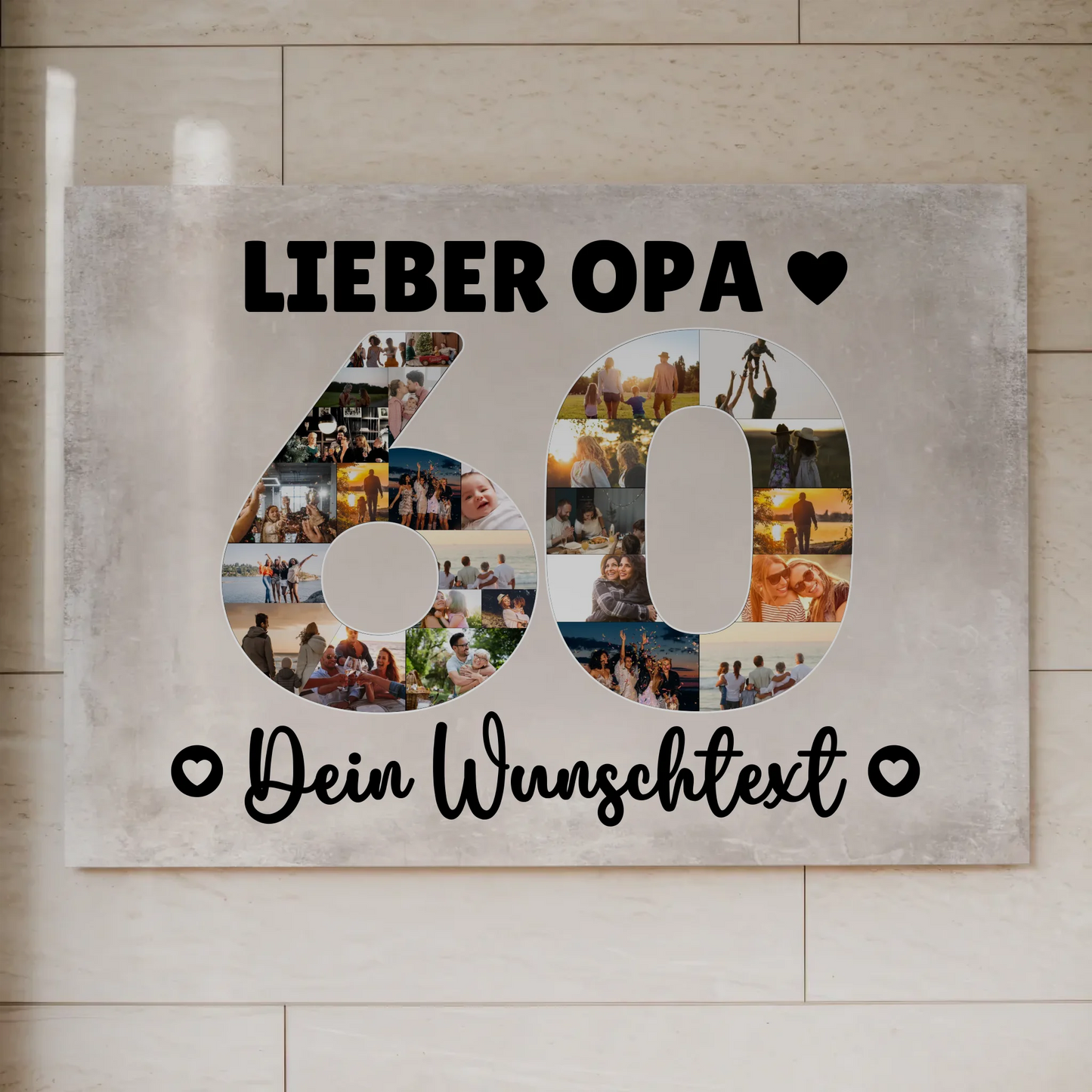 Magnet Poster mit Wunschtext 60 Geburtstag Opa Geschenk