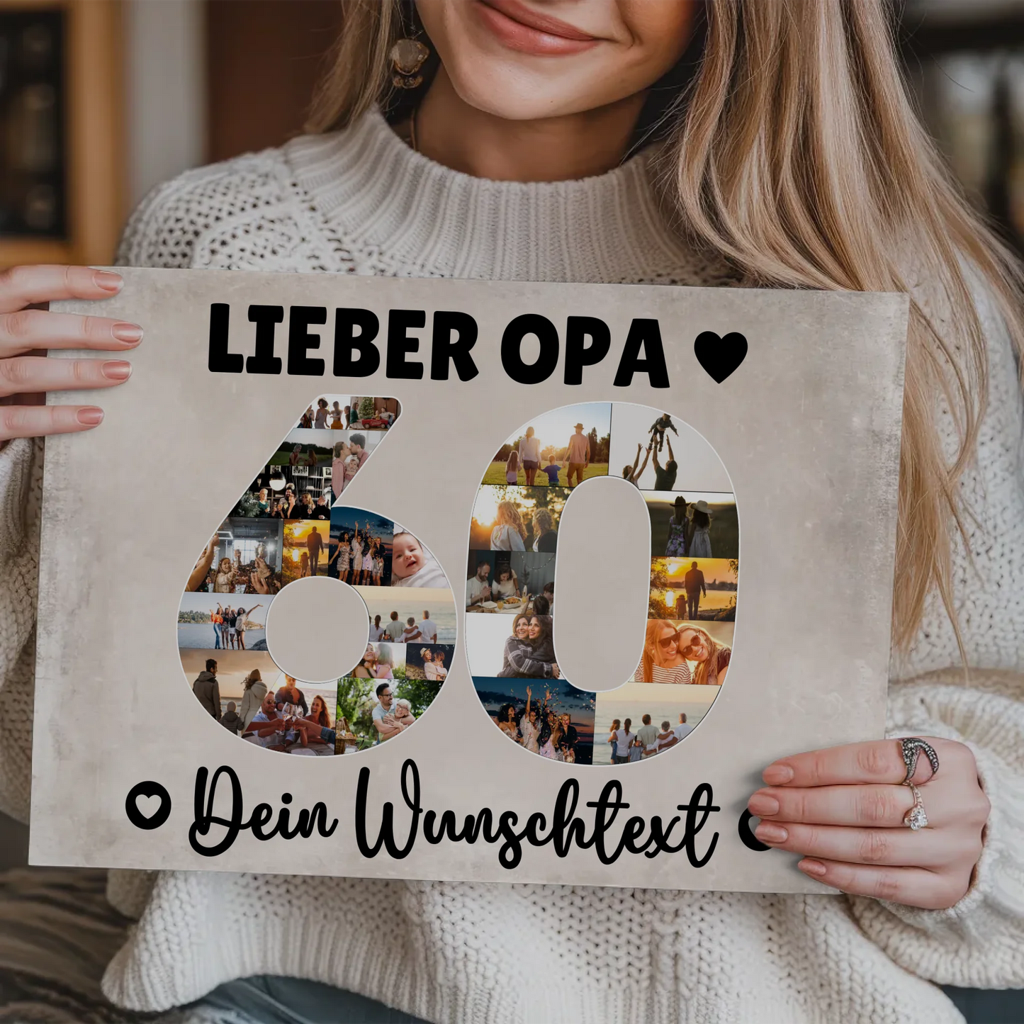 Magnet Poster mit Wunschtext 60 Geburtstag Opa Geschenk