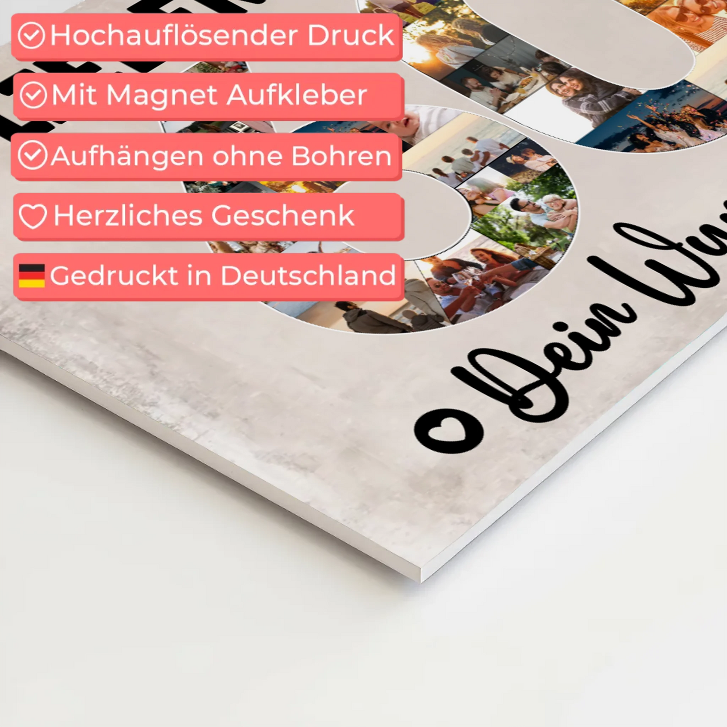 Magnet Poster mit Wunschtext 60 Geburtstag Opa Geschenk