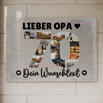 Magnet Wandbild mit Unterschriften 70 Geburtstag Opa