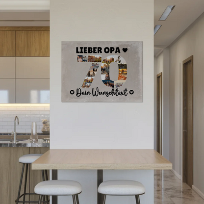 Magnet Wandbild mit Unterschriften 70 Geburtstag Opa