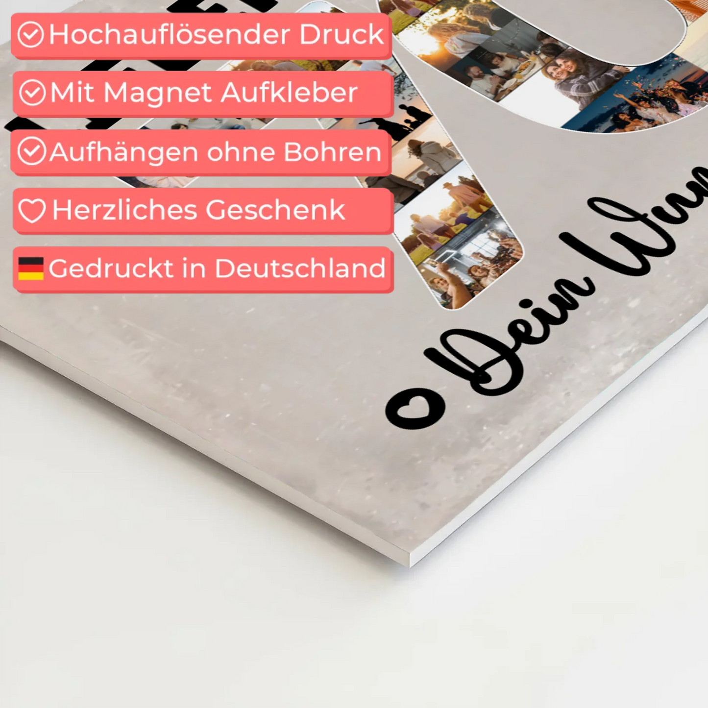 Magnet Wandbild mit Unterschriften 70 Geburtstag Opa