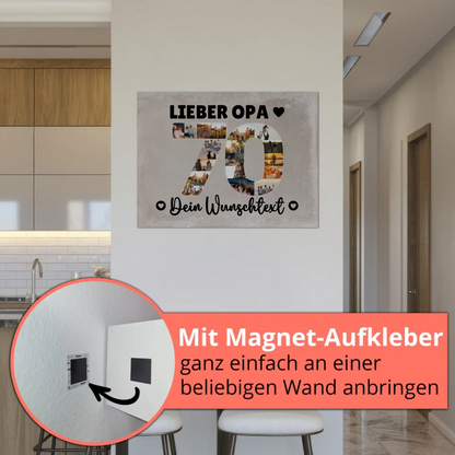 Magnet Wandbild mit Unterschriften 70 Geburtstag Opa