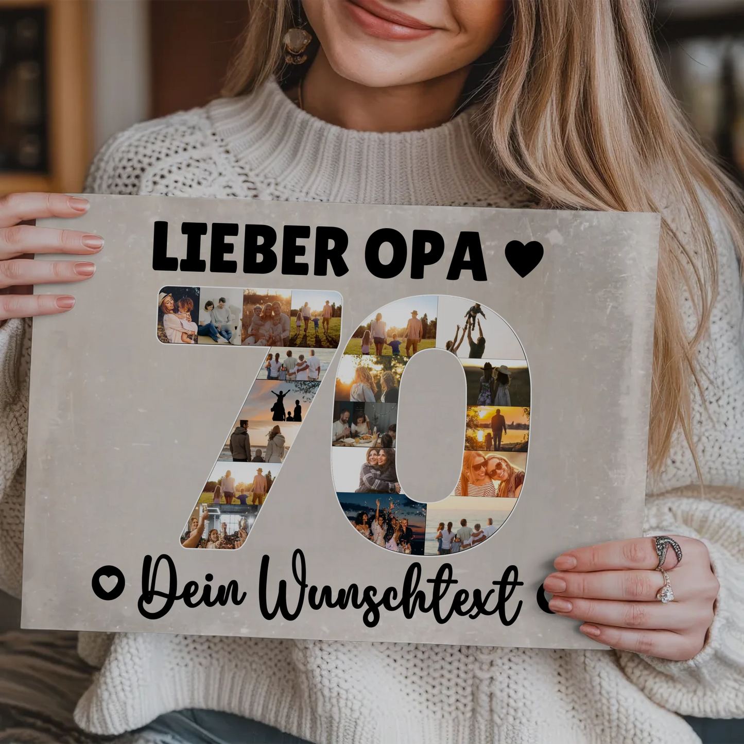 Magnet Wandbild mit Unterschriften 70 Geburtstag Opa