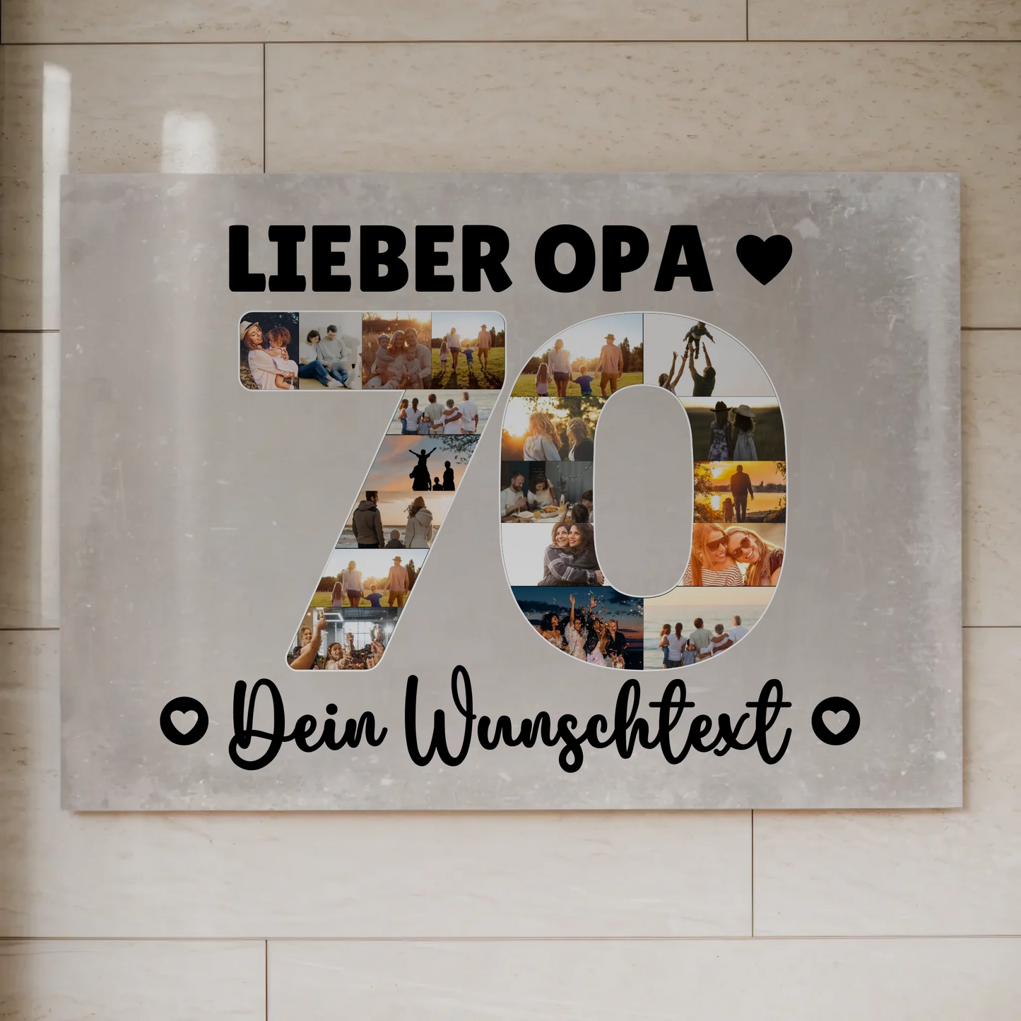 Magnet Wandbild mit Unterschriften 70 Geburtstag Opa