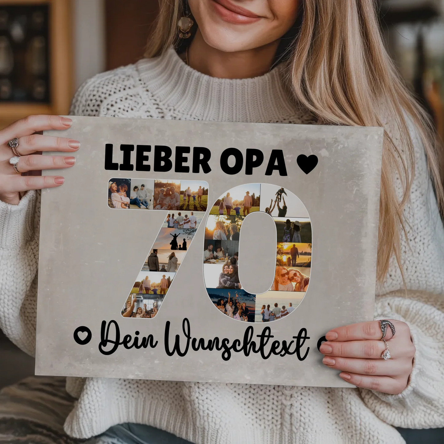 Magnet Wandbild mit Unterschriften 70 Geburtstag Opa