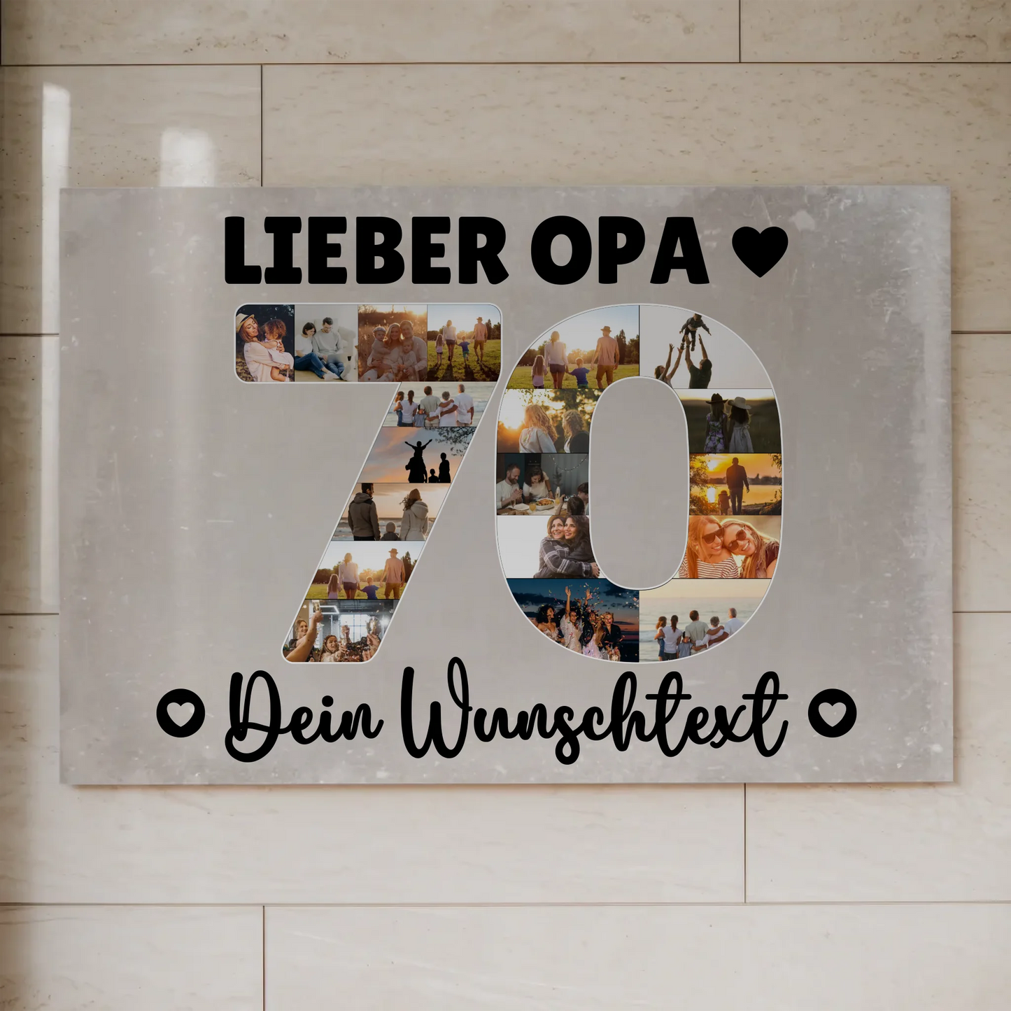 Magnet Wandbild mit Unterschriften 70 Geburtstag Opa