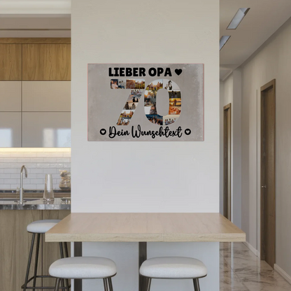 Magnet Wandbild mit Unterschriften 70 Geburtstag Opa