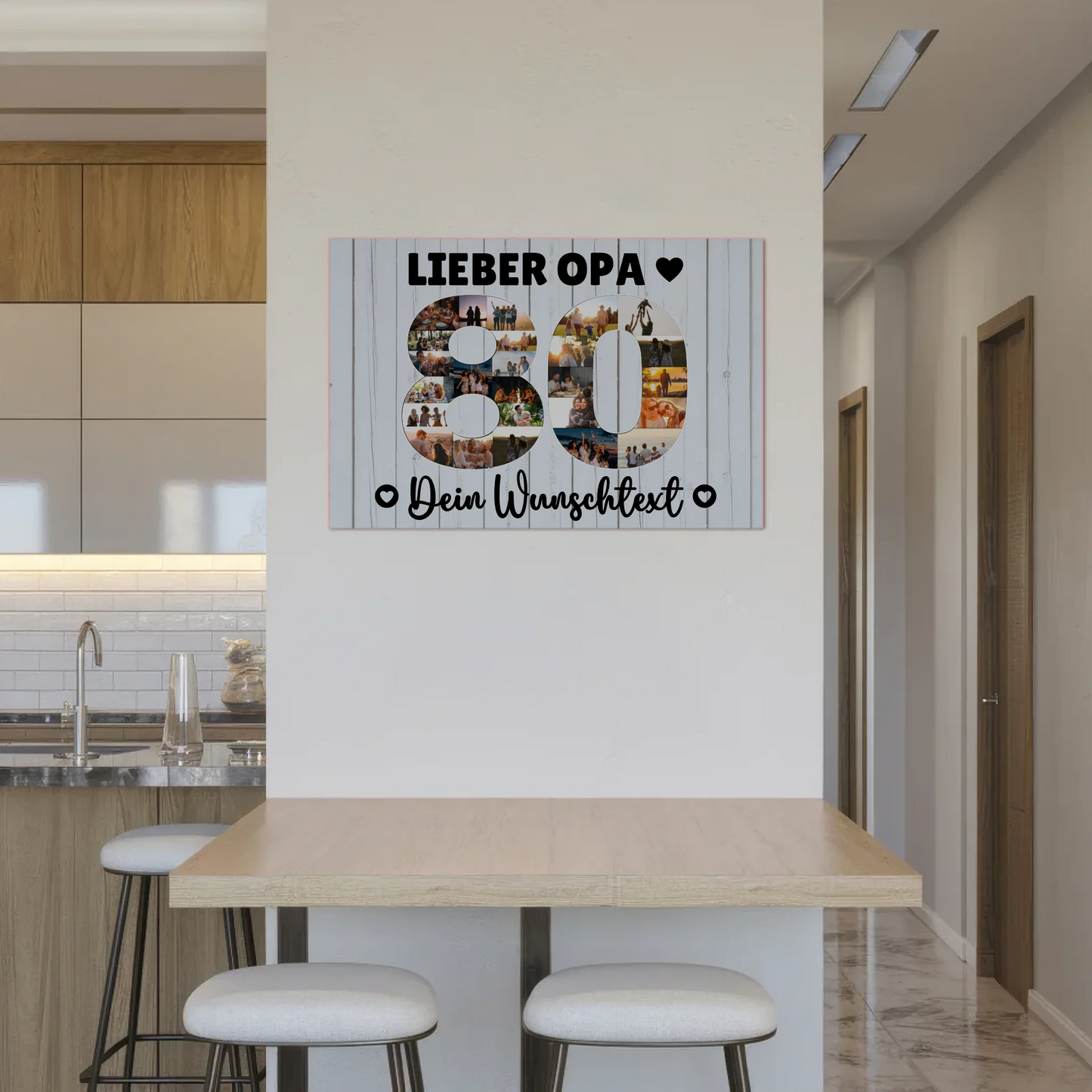 Magnetisches Fotoboard Poster mit Wunschtext zum 80 Geburtstag Opa