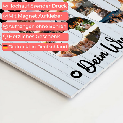 Magnetisches Fotoboard Poster mit Wunschtext zum 80 Geburtstag Opa