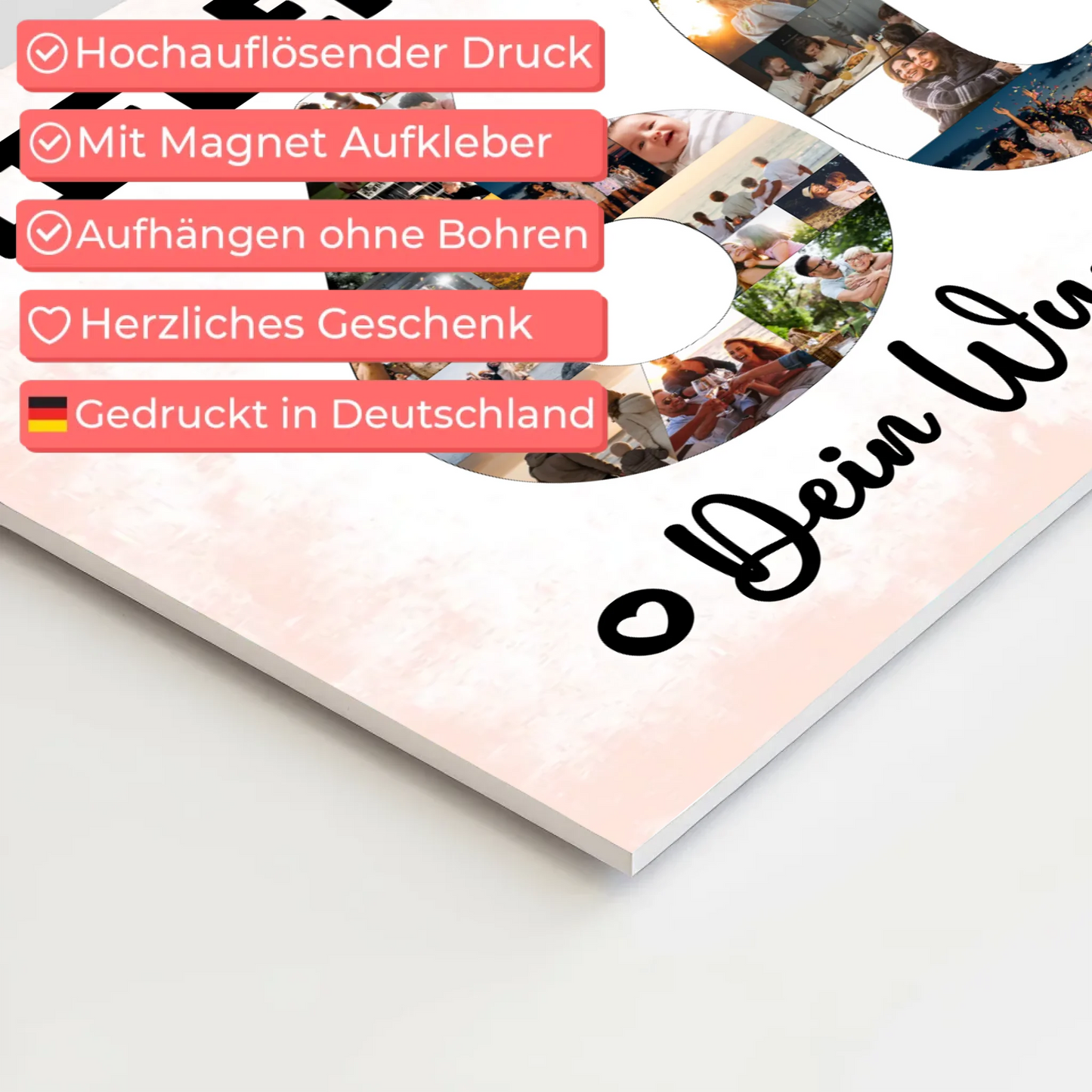 Fotoboard Poster magnetisch mit Wunschtext 60 Geburtstag Onkel