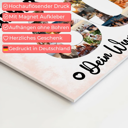 Fotoboard Poster magnetisch mit Wunschtext 60 Geburtstag Onkel