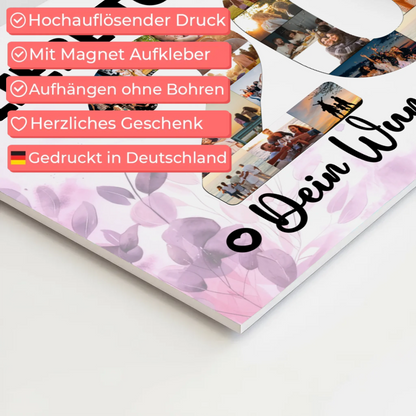 Magnetisches Fotoboard Poster mit Wunschtext 20 Geburtstag Tochter