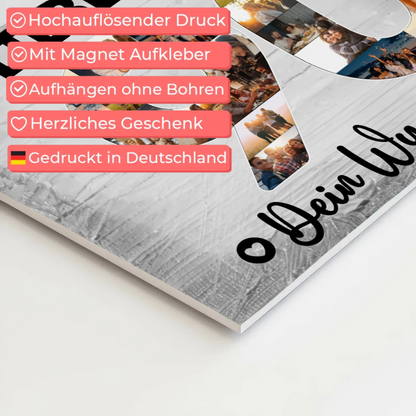 Fotoboard Magnet Poster mit Unterschriften 90 Geburtstag Opa