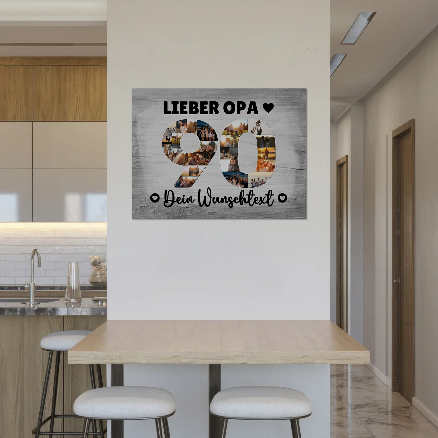 Fotoboard Magnet Poster mit Unterschriften 90 Geburtstag Opa