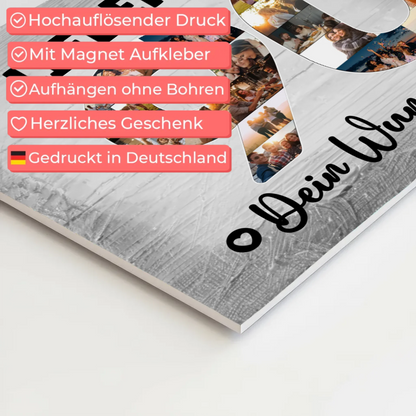 Fotoboard Magnet Poster mit Unterschriften 90 Geburtstag Opa