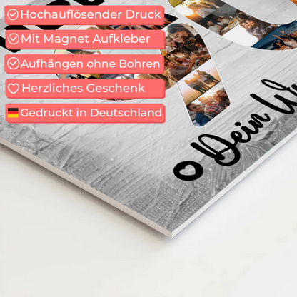 Fotoboard Magnet Poster mit Unterschriften 90 Geburtstag Opa