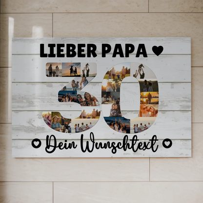 Fotoboard Poster magnetisch mit Wunschtext 30 Geburtstag Papa