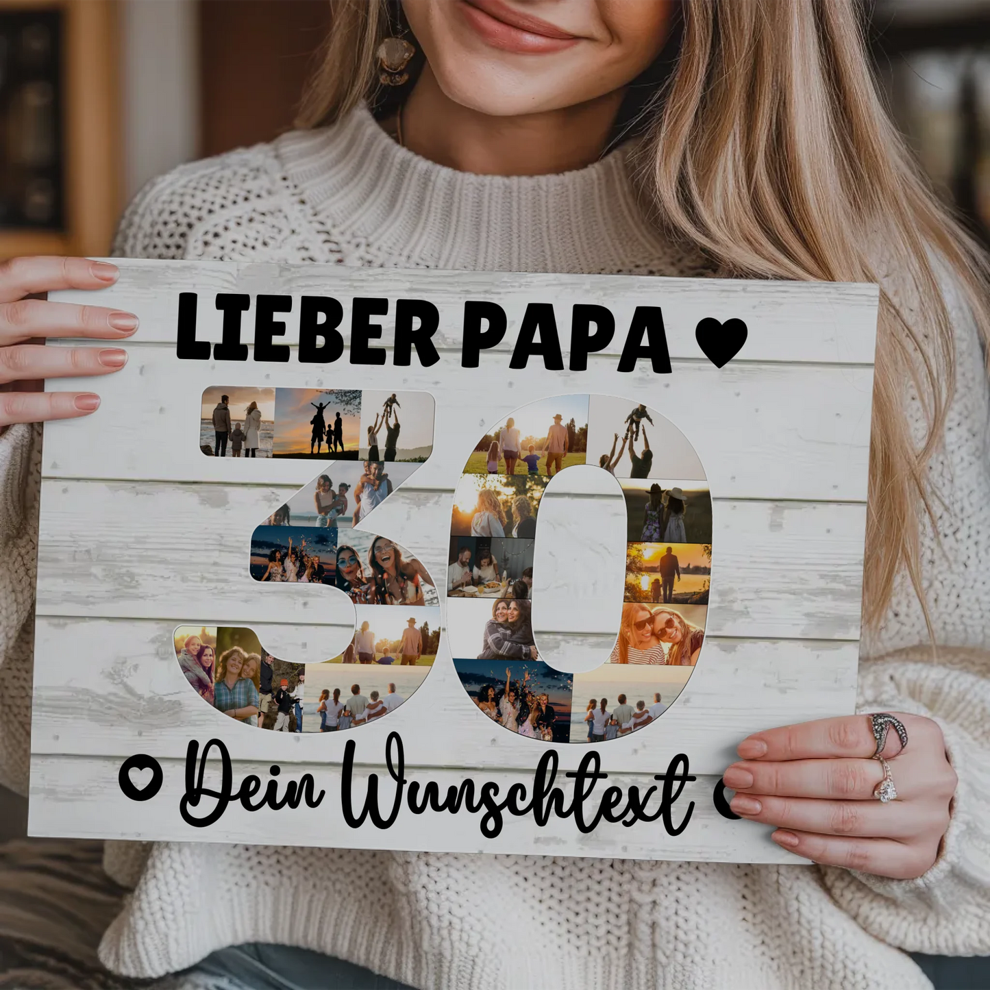 Fotoboard Poster magnetisch mit Wunschtext 30 Geburtstag Papa