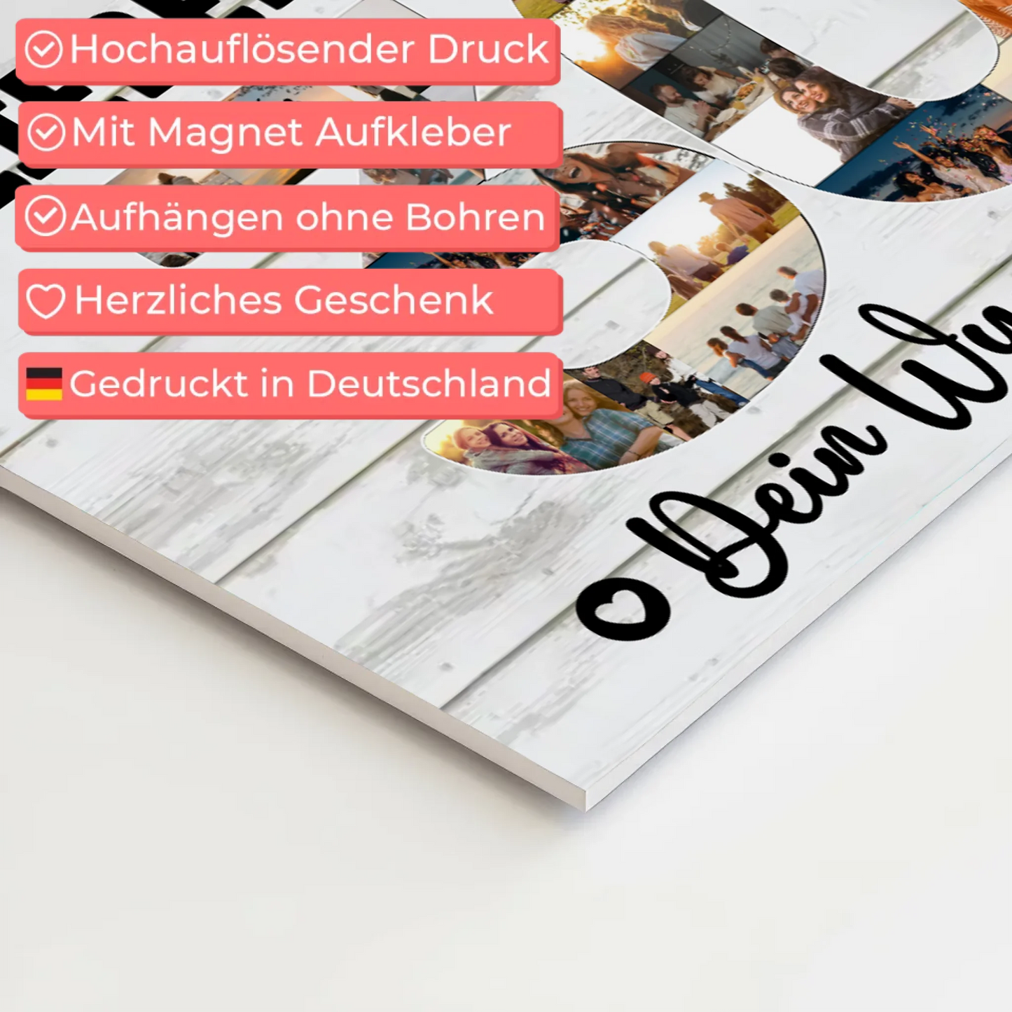 Fotoboard Poster magnetisch mit Wunschtext 30 Geburtstag Papa