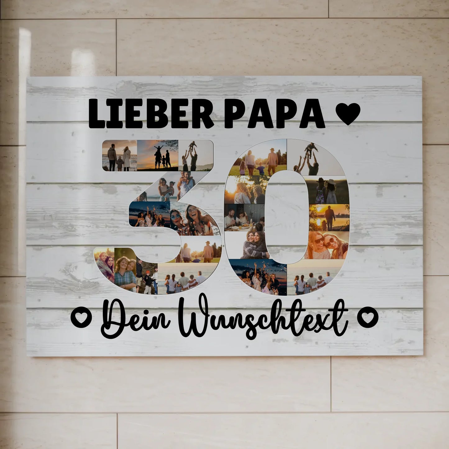 Fotoboard Poster magnetisch mit Wunschtext 30 Geburtstag Papa