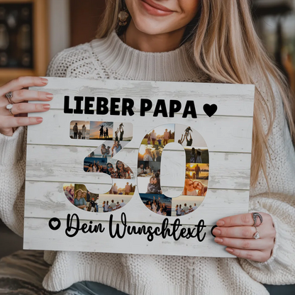 Fotoboard Poster magnetisch mit Wunschtext 30 Geburtstag Papa