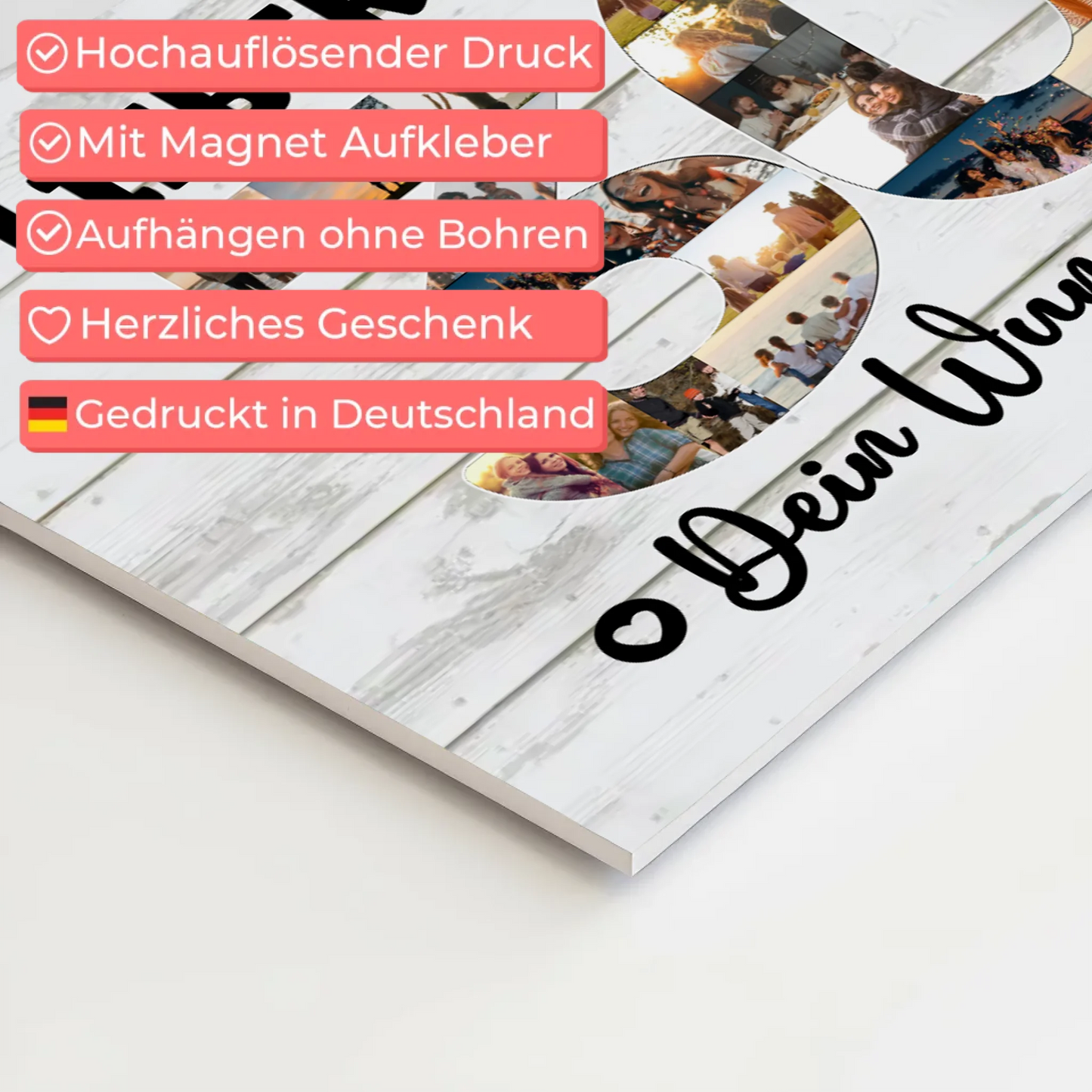 Fotoboard Poster magnetisch mit Wunschtext 30 Geburtstag Papa