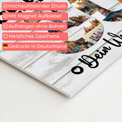 Fotoboard Poster magnetisch mit Wunschtext 30 Geburtstag Papa