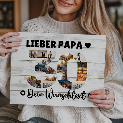 Fotoboard Poster magnetisch mit Wunschtext 30 Geburtstag Papa