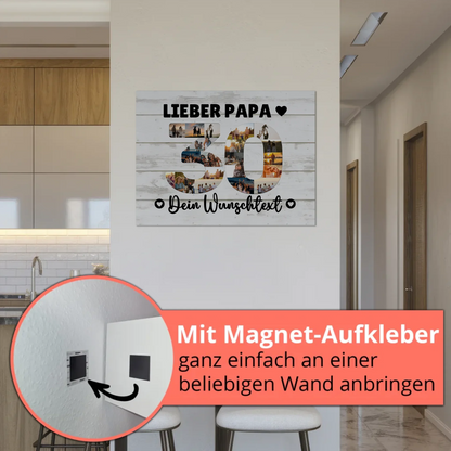 Fotoboard Poster magnetisch mit Wunschtext 30 Geburtstag Papa
