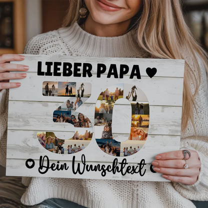 Fotoboard Poster magnetisch mit Wunschtext 30 Geburtstag Papa