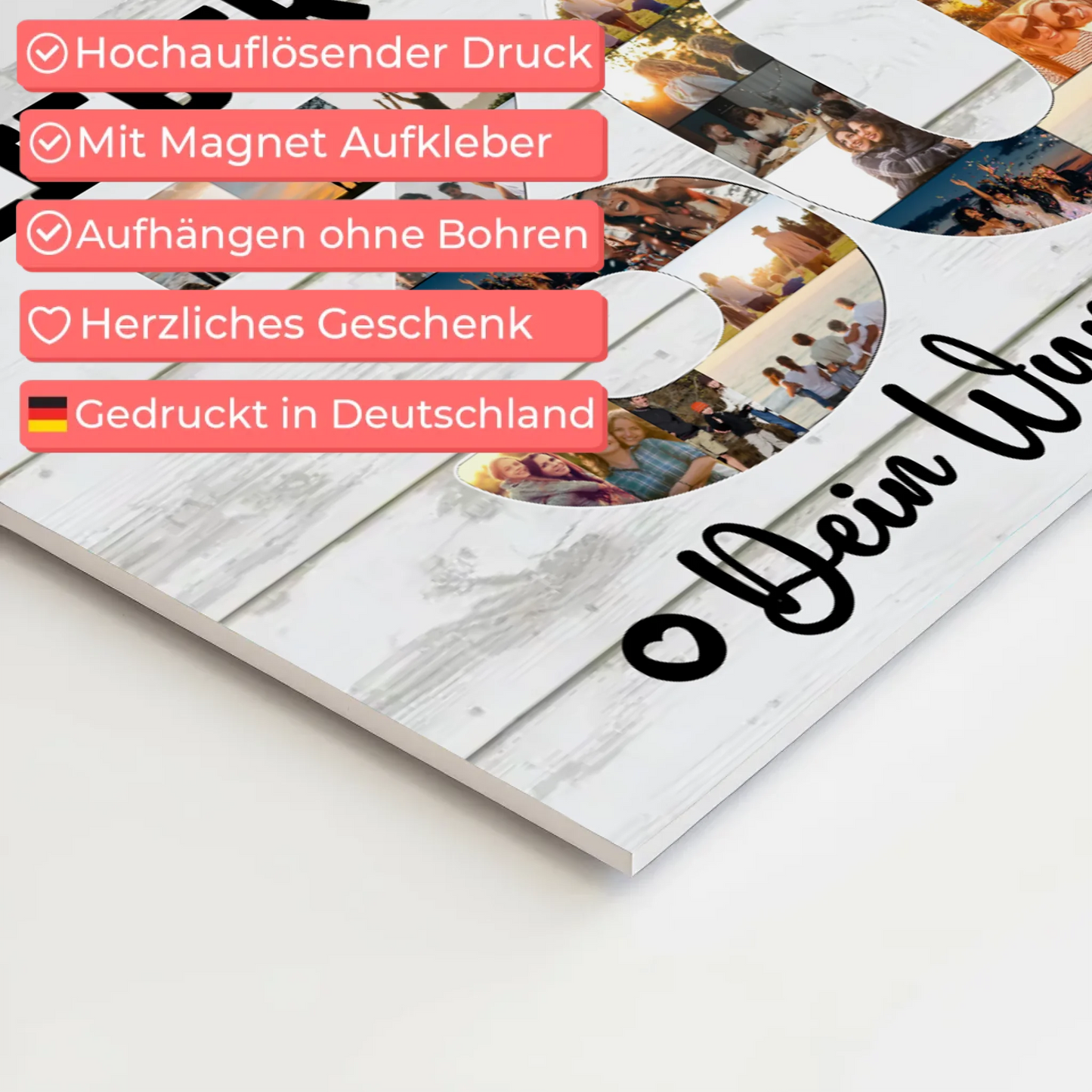 Fotoboard Poster magnetisch mit Wunschtext 30 Geburtstag Papa