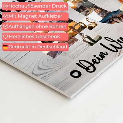 Magnetisches Fotoboard mit Unterschriften 40 Geburtstag Papa