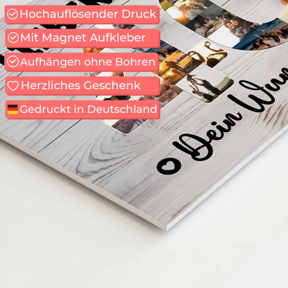 Magnetisches Fotoboard mit Unterschriften 40 Geburtstag Papa