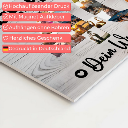 Magnetisches Fotoboard mit Unterschriften 40 Geburtstag Papa