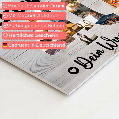 Magnetisches Fotoboard mit Unterschriften 40 Geburtstag Papa
