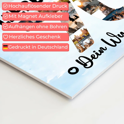 Magnetisches Fotoboard Poster mit Wunschtext zum 70. Geburtstag Papa