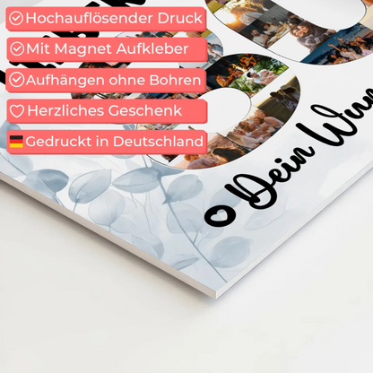 Fotoboard Magnet Poster mit Unterschriften 80 Geburtstag Papa