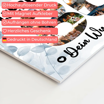 Fotoboard Magnet Poster mit Unterschriften 80 Geburtstag Papa