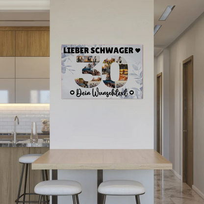 Fotoboard Poster magnetisch mit Wunschtext 30 Geburtstag Schwager