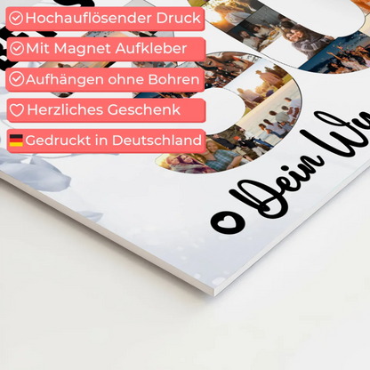 Fotoboard Poster magnetisch mit Wunschtext 30 Geburtstag Schwager